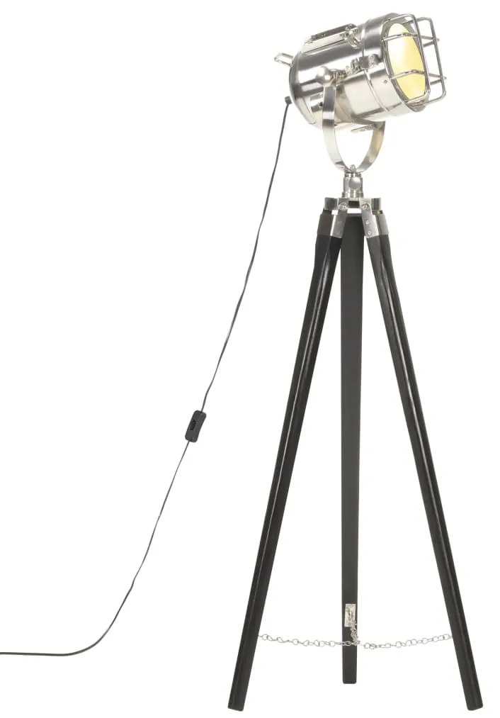 Candeeiro de chão tripé 97 cm madeira mangueira maciça preto