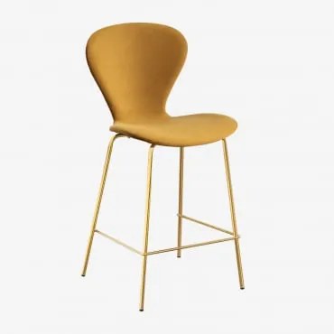 Em Um Banco Alto. ↑65 Cm & Dourado & Velluto Mostaza & Velluto - Sklum