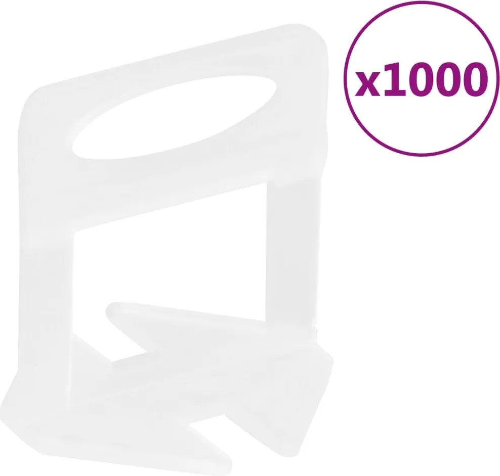 vidaXL Niveladores de ladrilhos 1000 pcs 1,5 mm