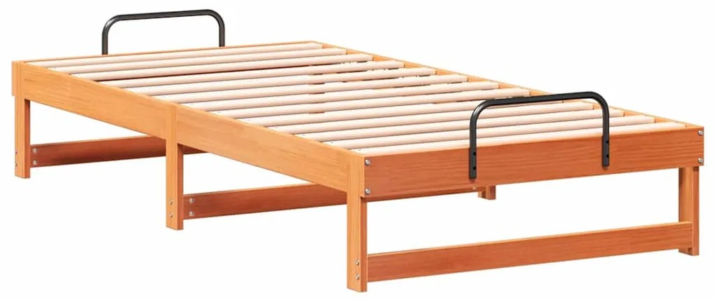 Estrutura de Cama com Alças Castanho 90 x 200 cm