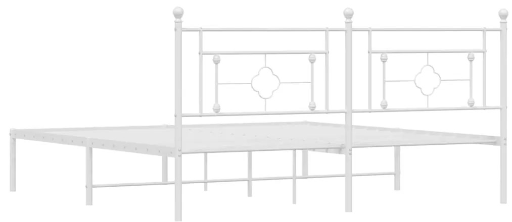 Estrutura de cama com cabeceira 183x213 cm metal branco