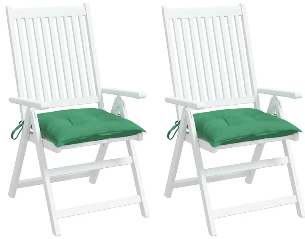 Almofadões de cadeira 2 pcs 40x40x7 cm tecido oxford verde