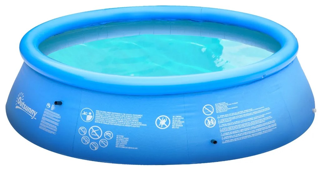 Piscina Inflável Redonda 4.000 Litros Ø274x76cm para 3-4 Pessoas Piscina Insuflável Familiar Adultos e Crianças com Inflador de Mão para Jardim Pátio