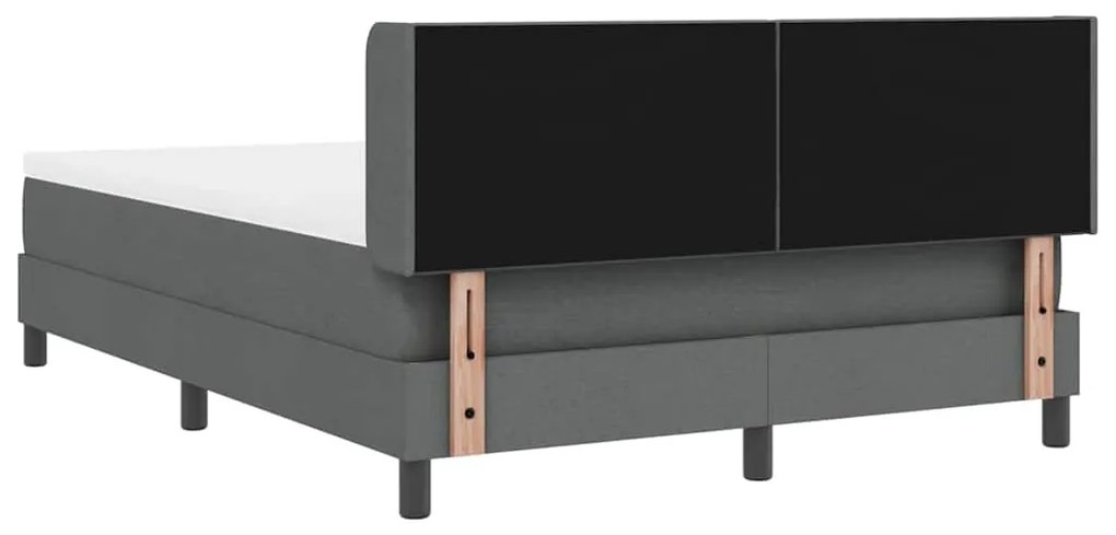 Cama Box com Colchão em Cinza Escuro, 140x200 cm, Tecido