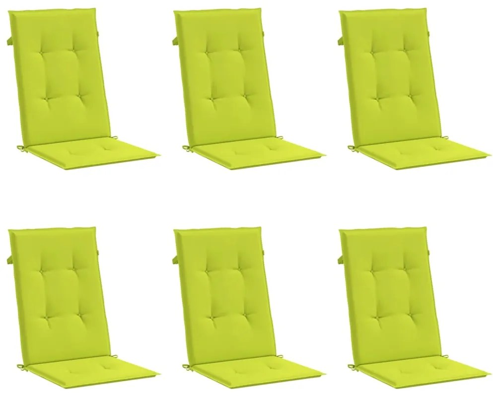 Almofadões cadeiras altas de jardim 6pcs tecido verde brilhante