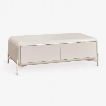 Mesa De Centro Retangular 120x60 Cm Em Mdf Alazne Tapioca Bege - Sklum