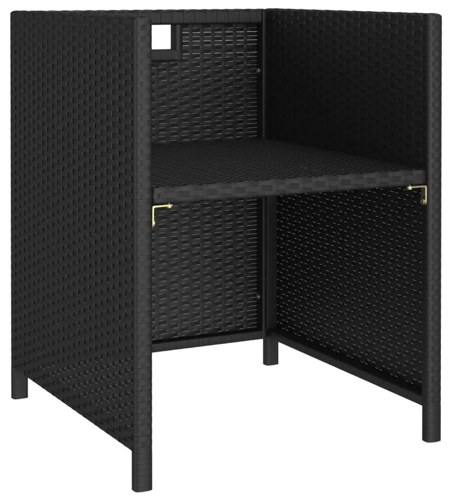 Conjunto de jantar para exterior c/ almofadões 6 pcs vime preto
