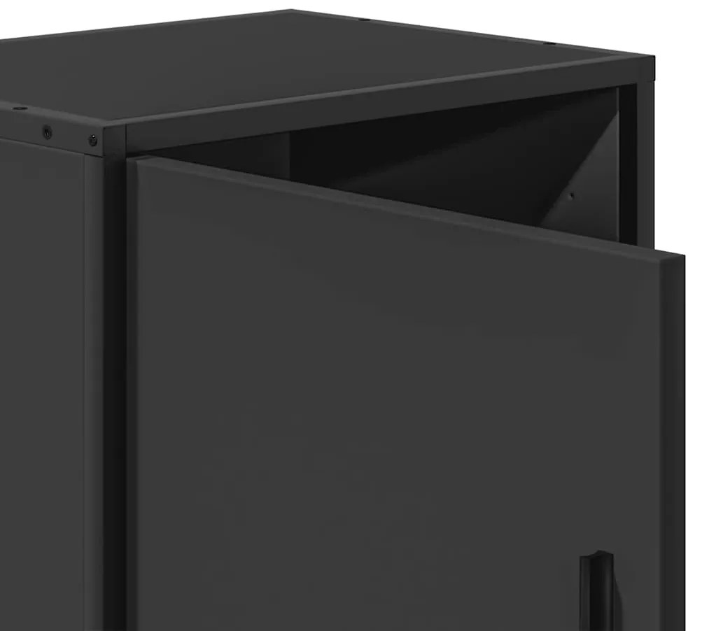Mesa de cabeceira 40x31x50cm derivados de madeira preto e metal