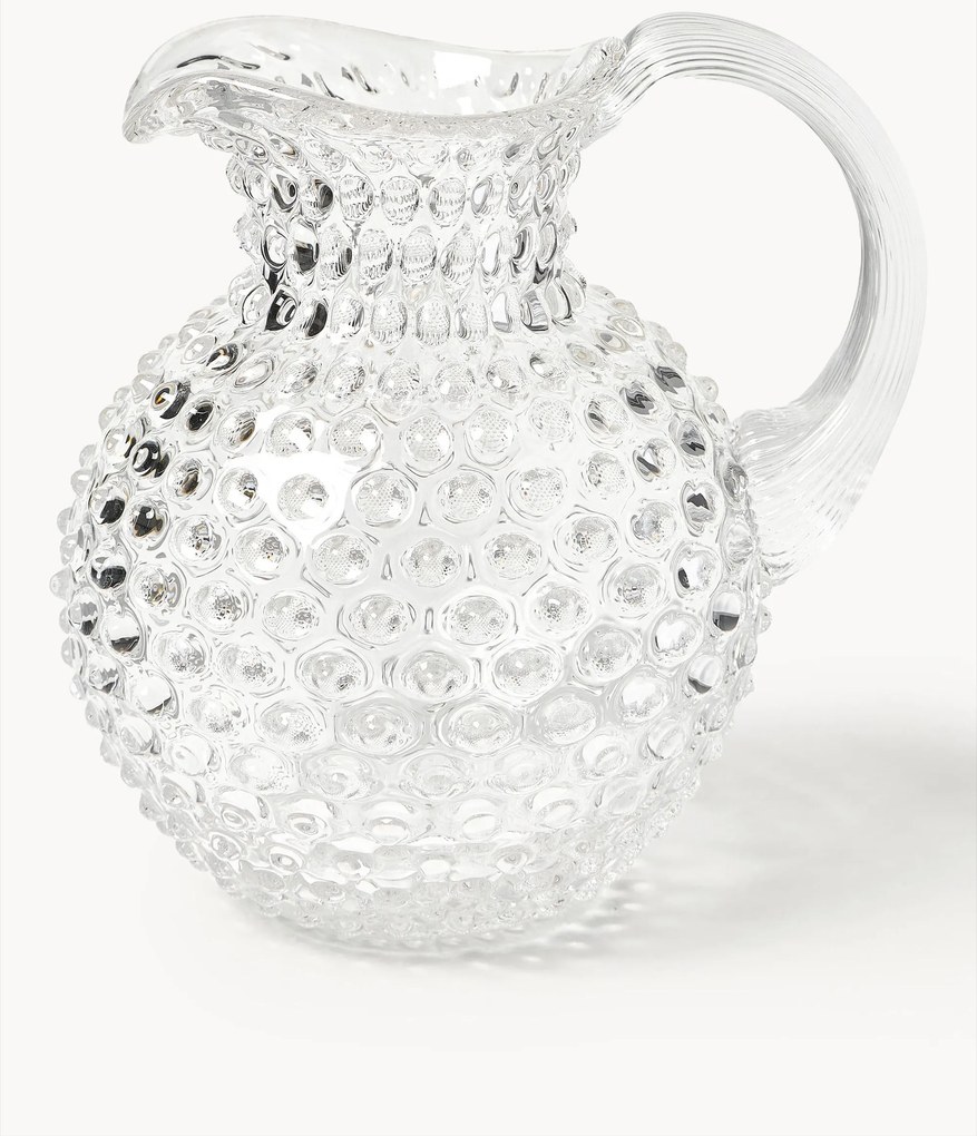 Jarro de vidro artesanal Hobnail, 2 L