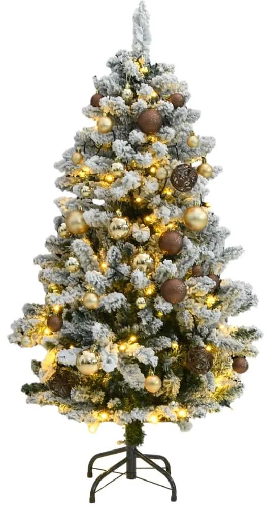 3210089 vidaXL Árvore Natal artificial articulada 150 luzes LED e bolas 120 cm