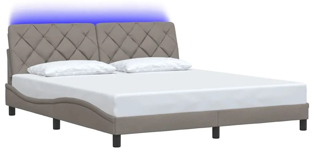 Estrutura de cama com LED sem colchão 180x200 cm tecido