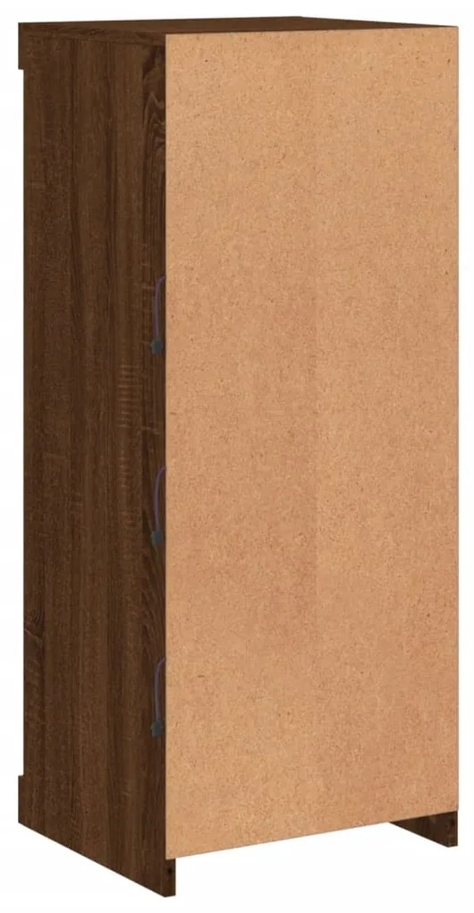 Aparador com luzes LED 41x37x100 cm carvalho castanho
