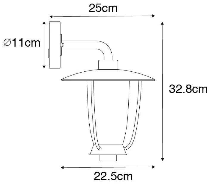 Aplique moderno preto IP44 - KHANA Moderno