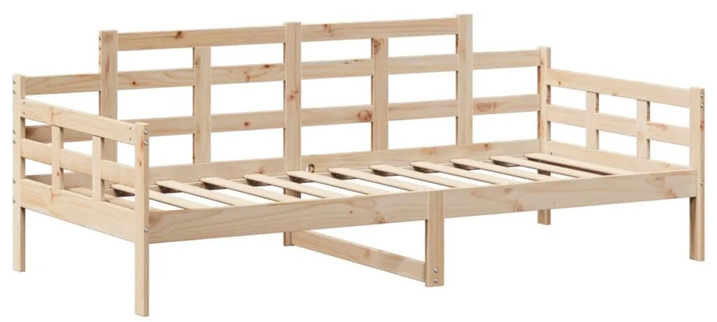 Conjunto de sofá-cama e banco c/ telhado 90x200 cm pinho maciço