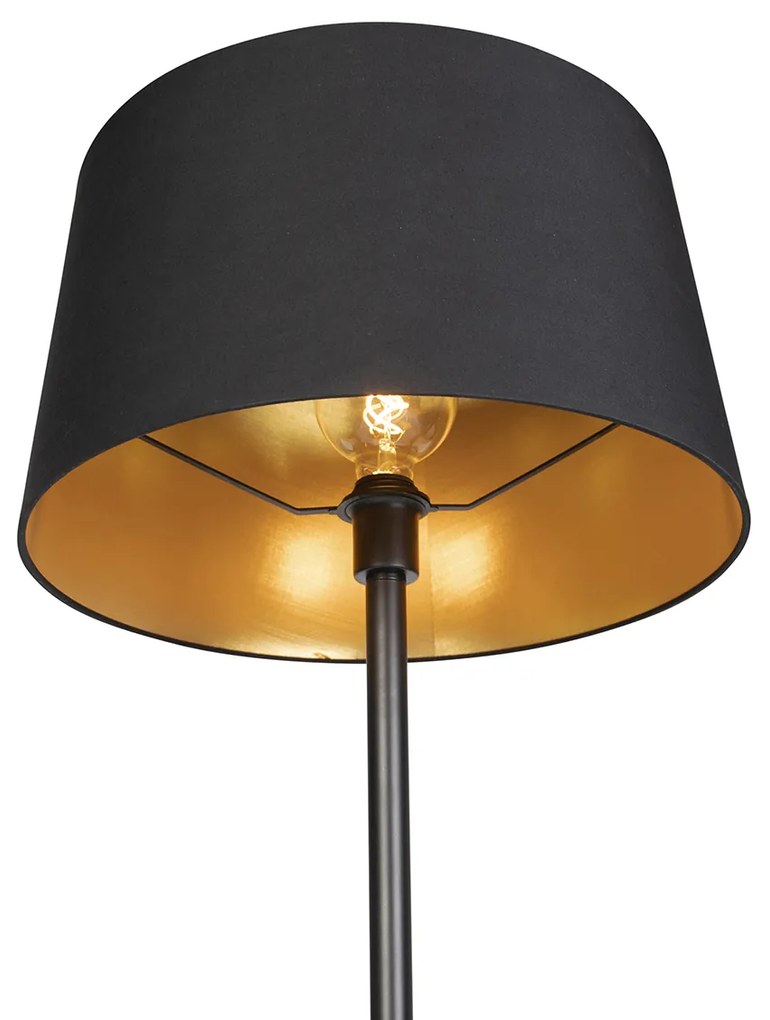 LED Candeeiro de pé inteligente preto com abajur preto 45 cm incl. Wifi A60 - Simplo Moderno