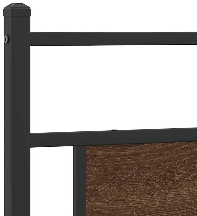 Estrutura cama sem colchão 200x200cm metal carvalho castanho