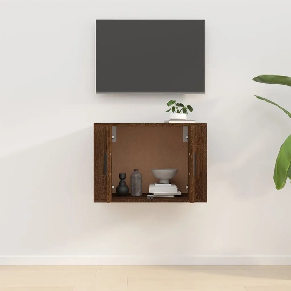 Móvel de TV para parede 57x34,5x40 cm carvalho castanho