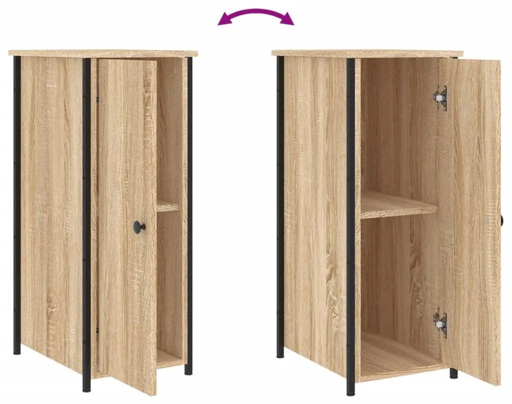 Mesa de cabeceira 32x42x80 cm derivados madeira carvalho sonoma