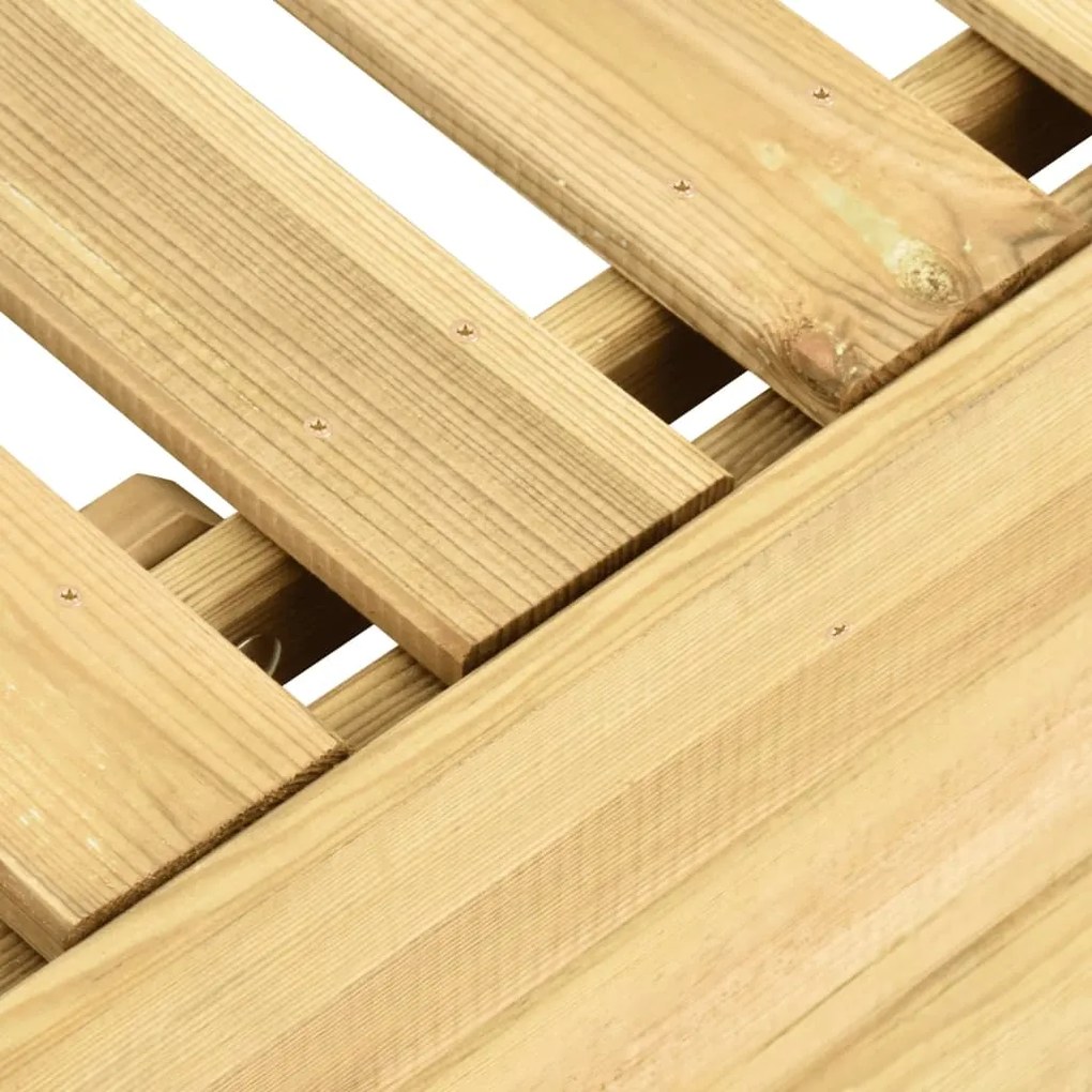 Espreguiçadeira com mesa madeira de pinho impregnada verde