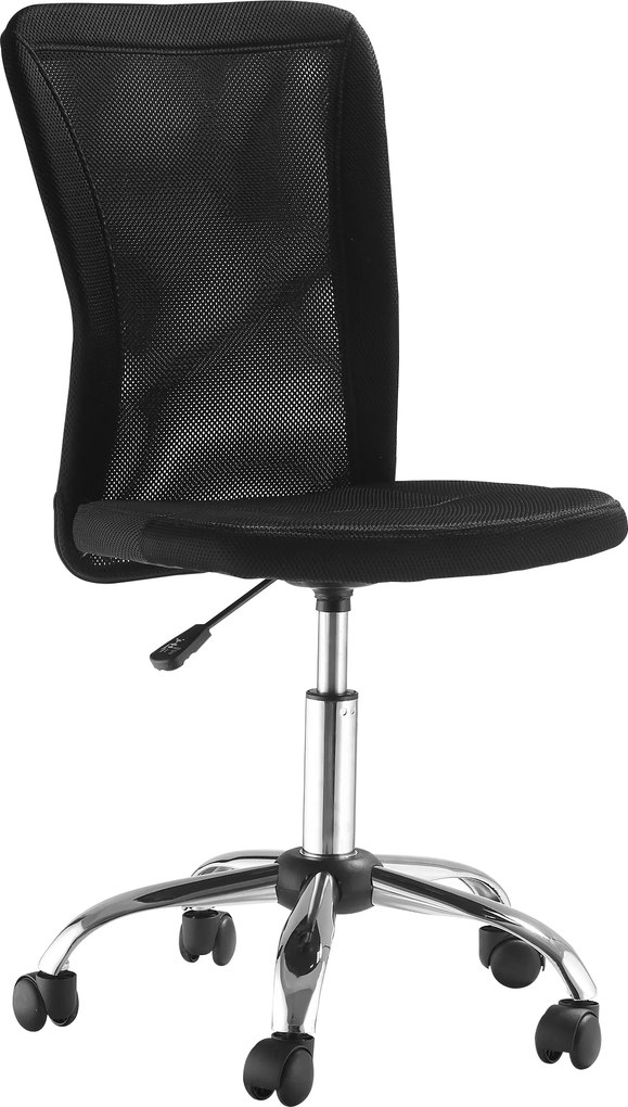 Cadeira de Escritório de Malha Giratória sem Apoio para os Braços com Altura Ajustável Carga 43x58x90-100 cm Preto