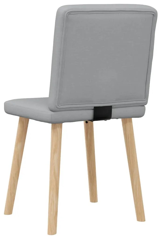 Cadeiras de jantar 2 pcs tecido cinzento-claro