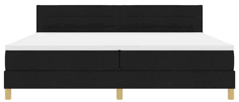 Cama Box com Colchão e LED Preta 200x200 cm Tecido
