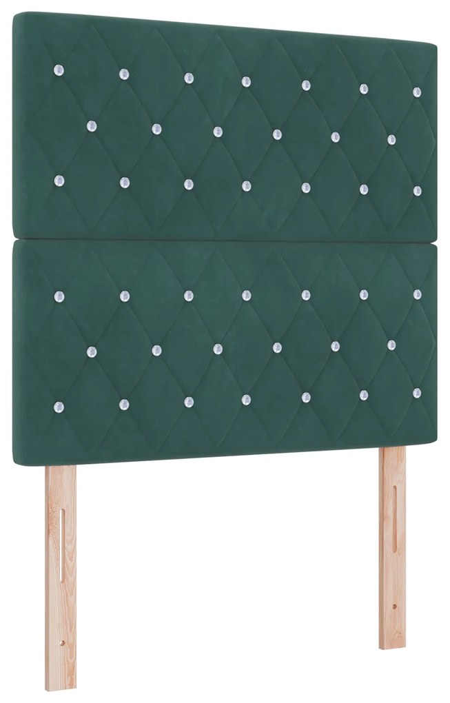 Cama Box com Colchão vidaXL Verde Escuro Solteiro Veludo