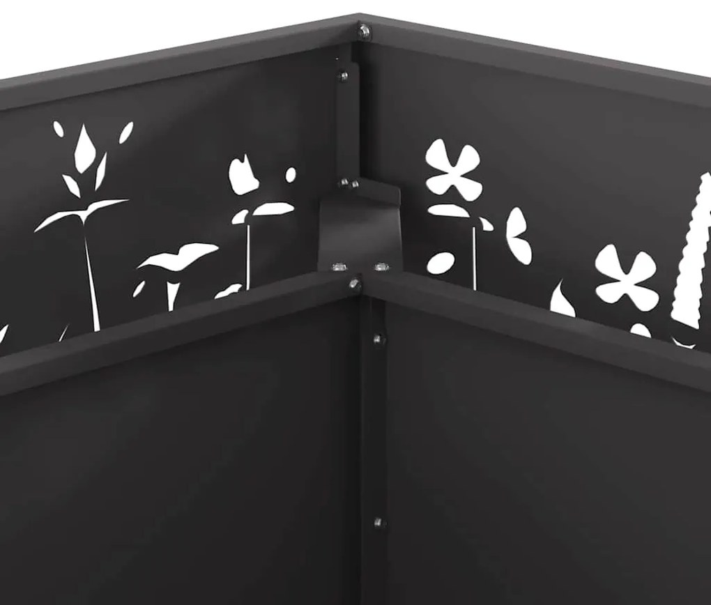 Fogueira Quadrada vidaXL Preta 80x80x30 cm Aço