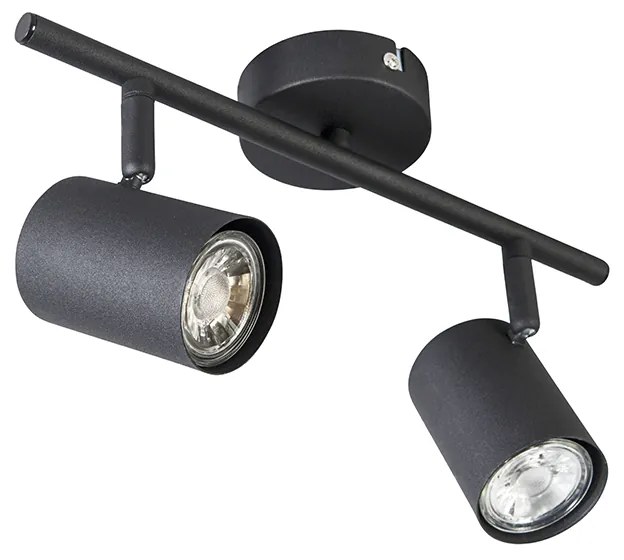 Foco Moderno Preto 2 Luzes Orientável - Jeana