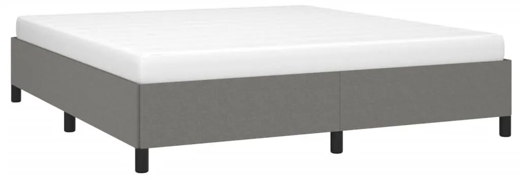Estrutura de cama sem colchão 180x200 cm tecido cinzento-escuro