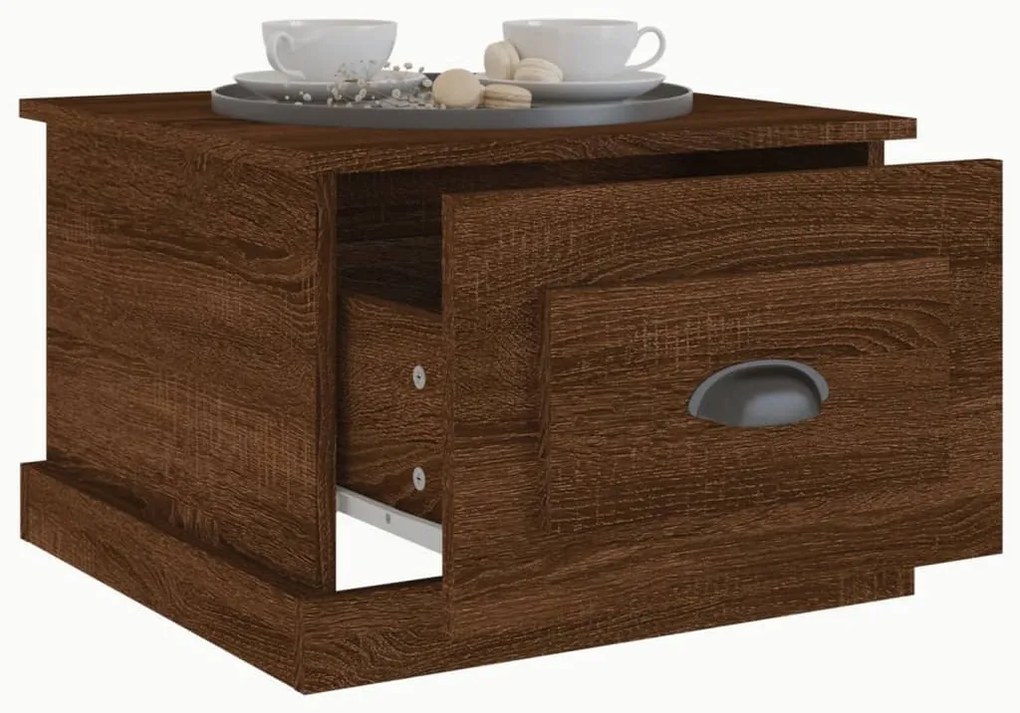Mesa de centro 50x50x35 cm derivados madeira carvalho castanho