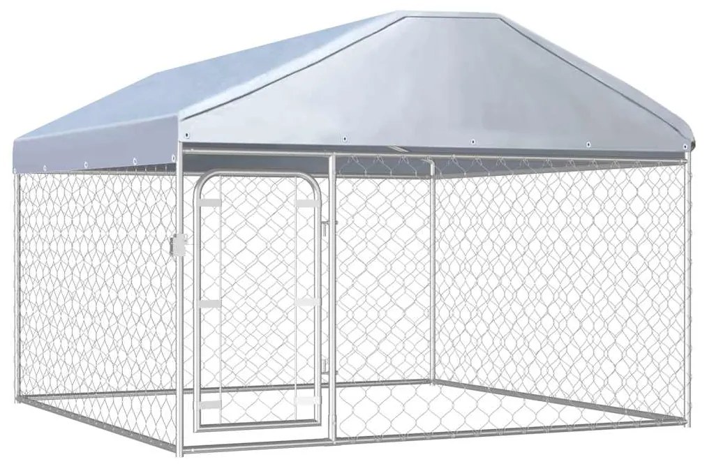 Canil de exterior com telhado 200x200x135 cm