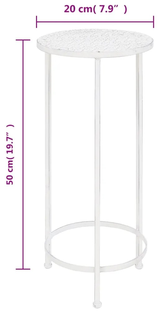 Suporte para plantas 3 pcs estilo vintage metal antigo branco