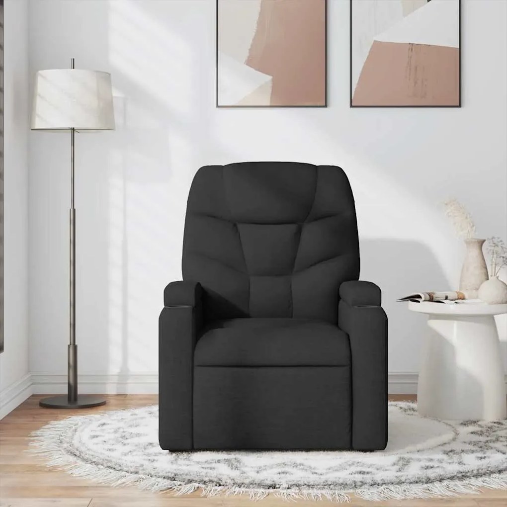Poltrona de massagens reclinável tecido preto