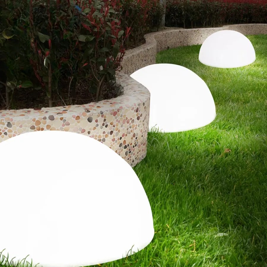 Conjunto de 3 luzes solares LED Jardim 20,5 x 10 cm semicirculares