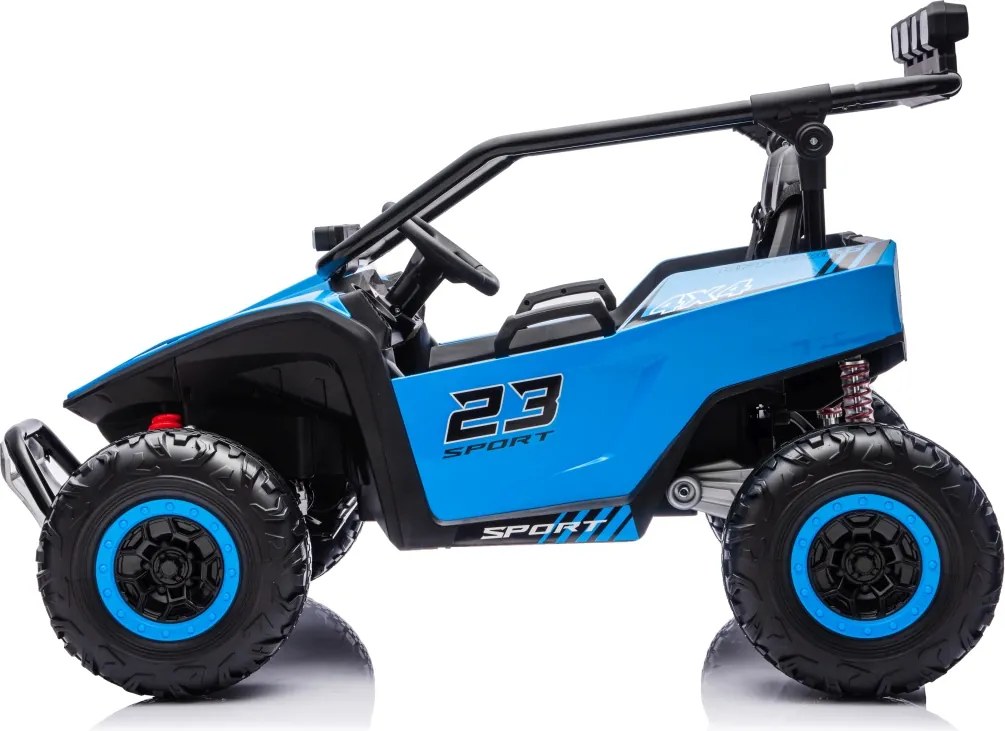 Buggy elétrico para Crianças 24V, 4x200W, 2 lugares TURBO 23, Rodas Espuma EVA, Assento Couro ecológico Azul