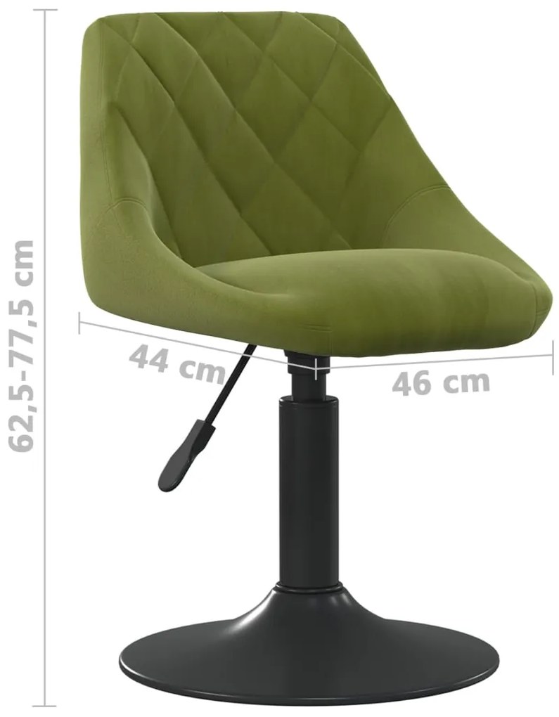 Cadeiras de jantar giratórias 6 pcs veludo verde-claro