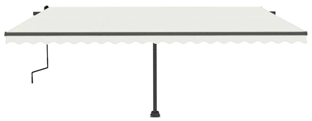 Toldo retrátil manual com LED 500x350 cm cor creme