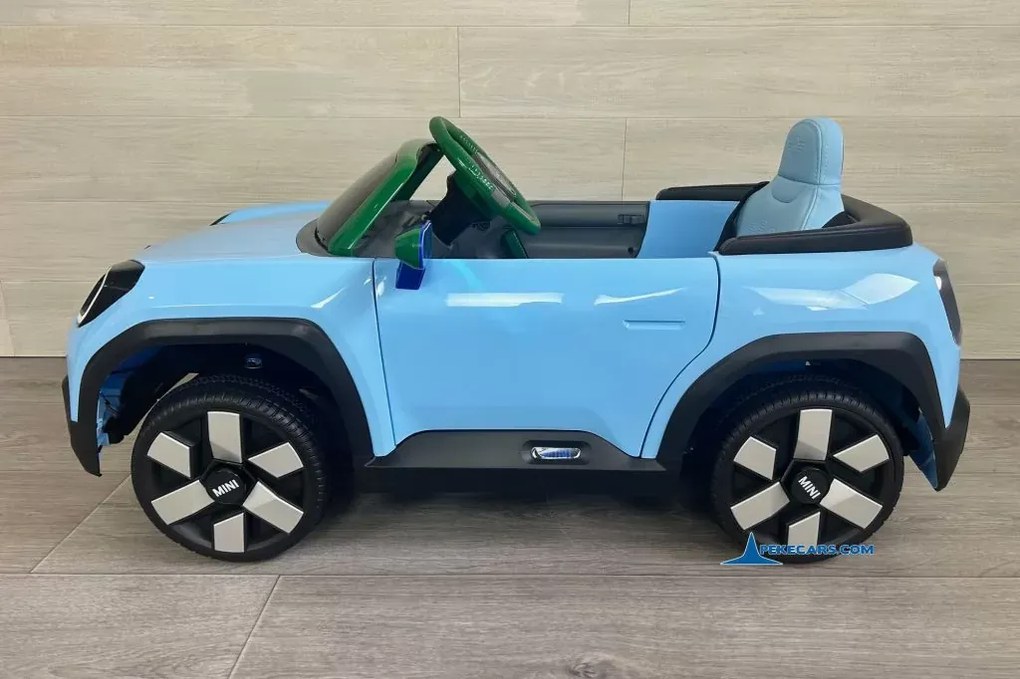 Carro elétrico para crianças MINI ACEMAN 12V 2.4G, Rodas de borracha, assento em pele sintética Azul