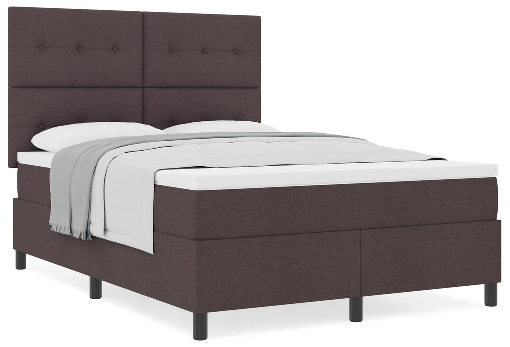 Cama Box com Colchão Castanho 140x200 cm Tecido