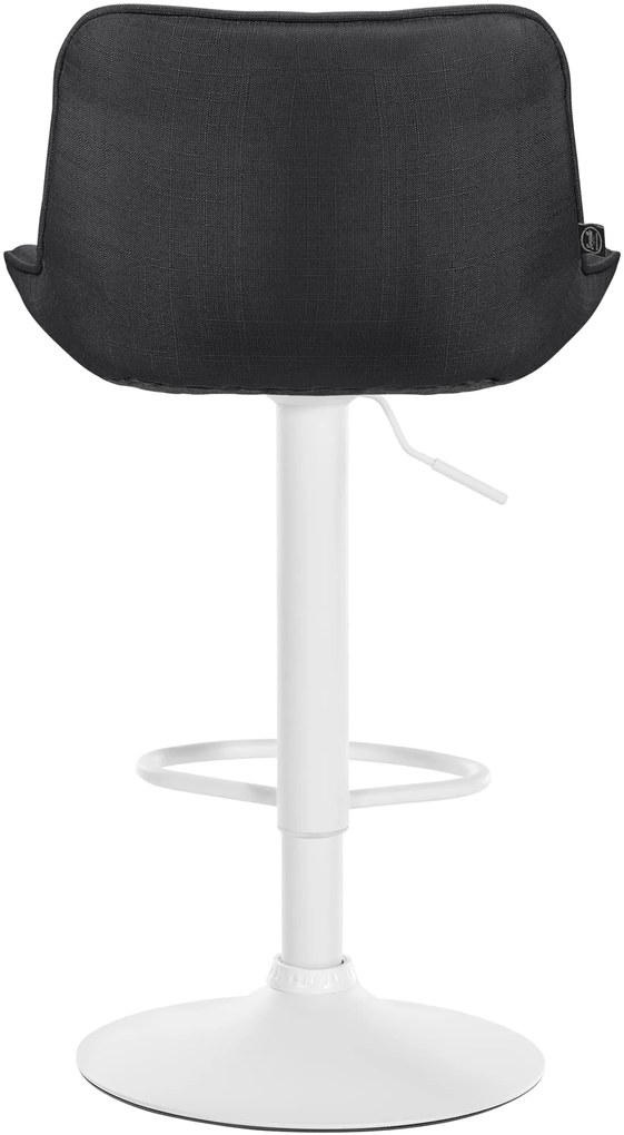 Banco alto em tecido com estrutura branca 85-106 x 49 x 51 cm cinzento escuro