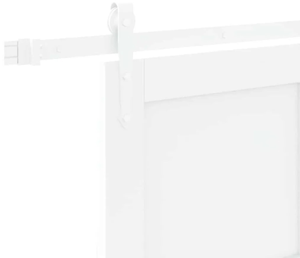 Porta de Correr com Conjunto de Hardware Branca 78x232 cm Madeira Maci