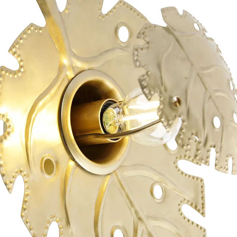 Candeeiro de parede design dourado antigo - Carballo