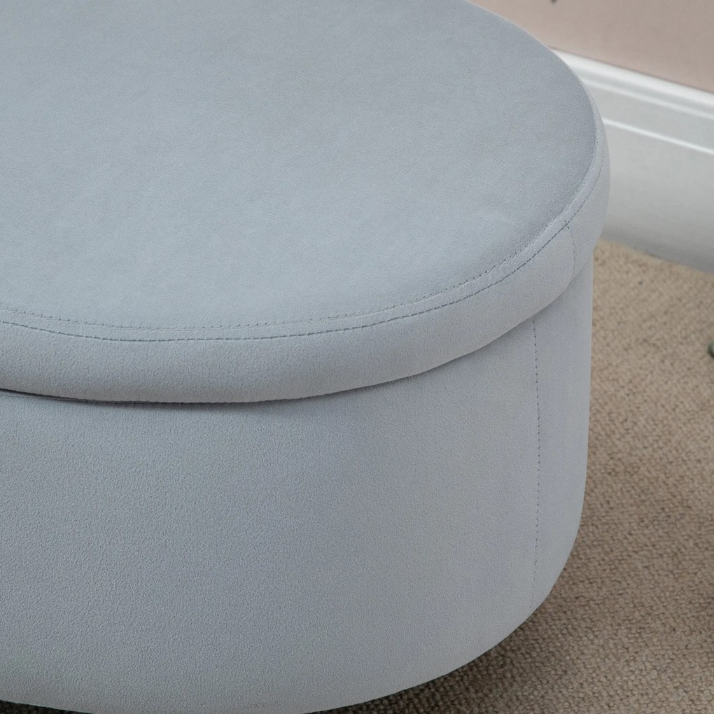 Banco Otomano com Arrumação – Bergen – 71x51,5x42 cm – Cinzento