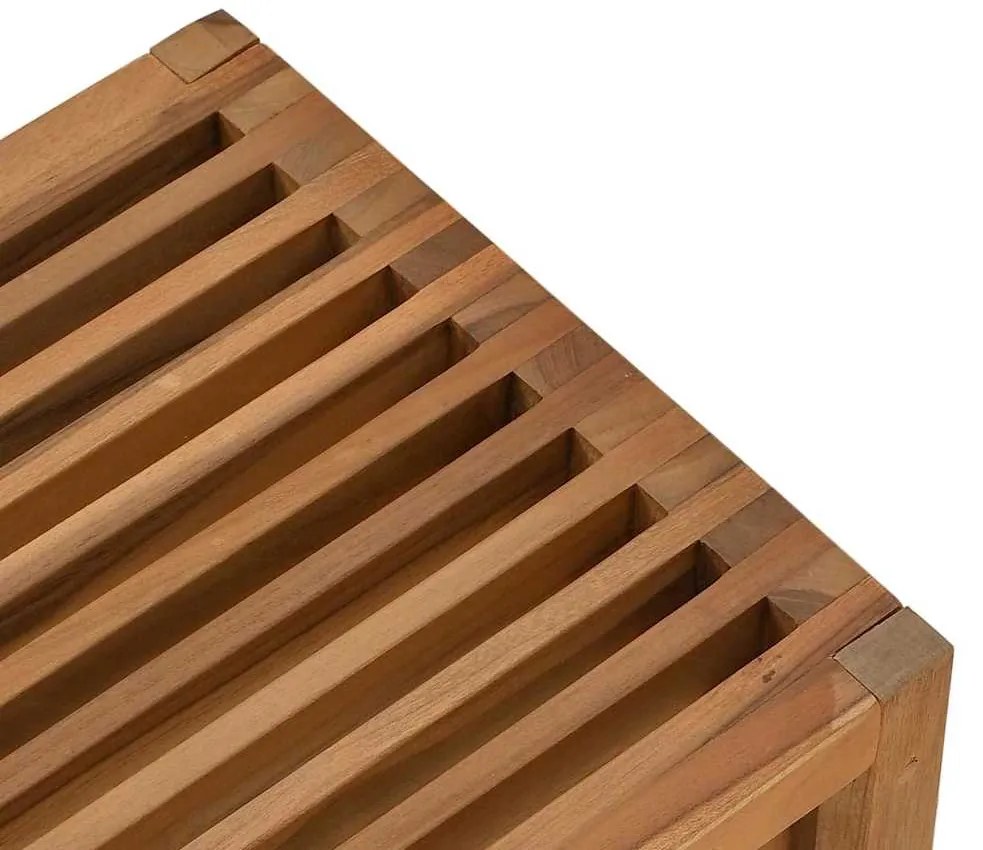 Mesa Lateral de Jardim 50x32.5x35 cm Madeira Sólida de Teca