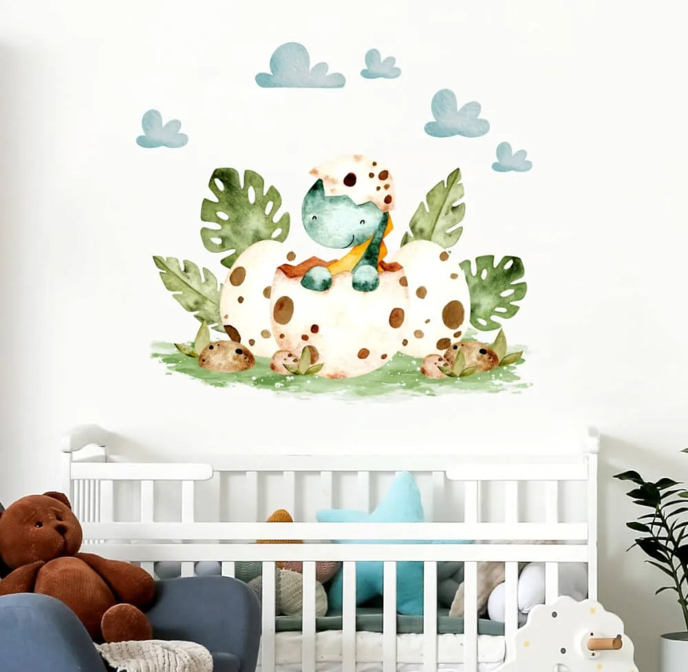 Papel de parede autocolante - Mini dinossauro num ovo