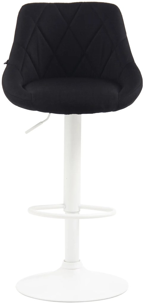 Banco de bar Lazio em tecido e com estrutura branca 46 x 83-104 x 49 cm Preto