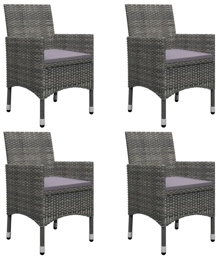7 pcs conjunto de jantar para jardim cinzento