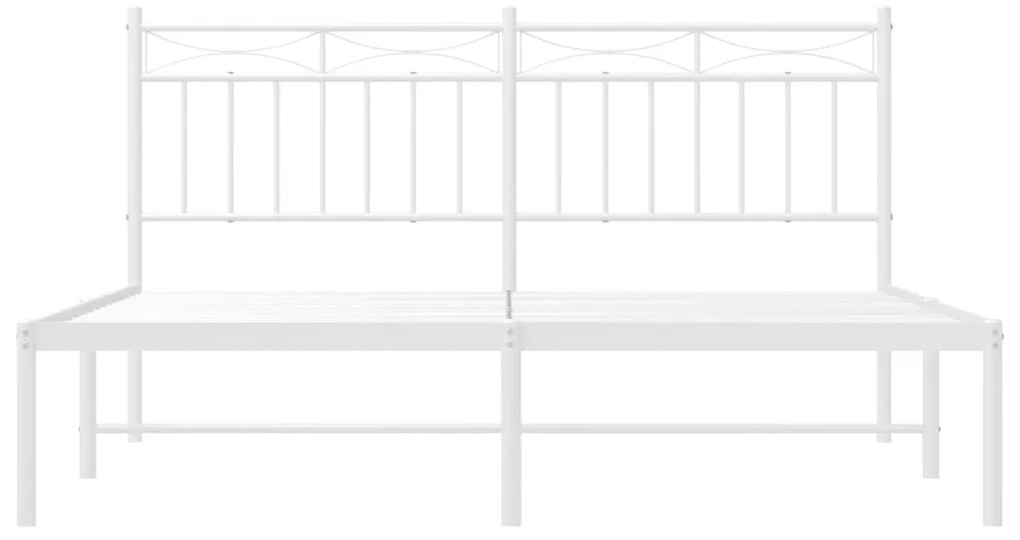 Estrutura de cama com cabeceira 160x200 cm metal branco