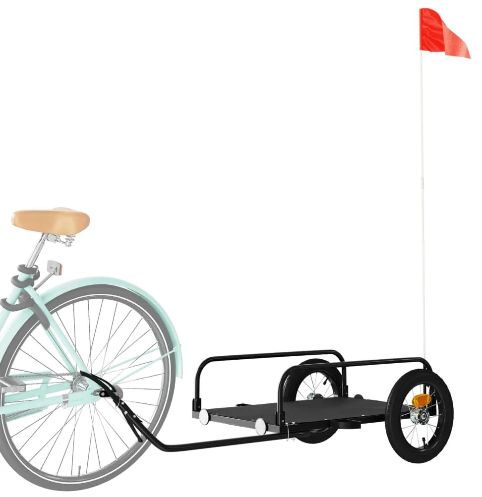 Reboque para bicicleta 122x53x31 cm ferro preto